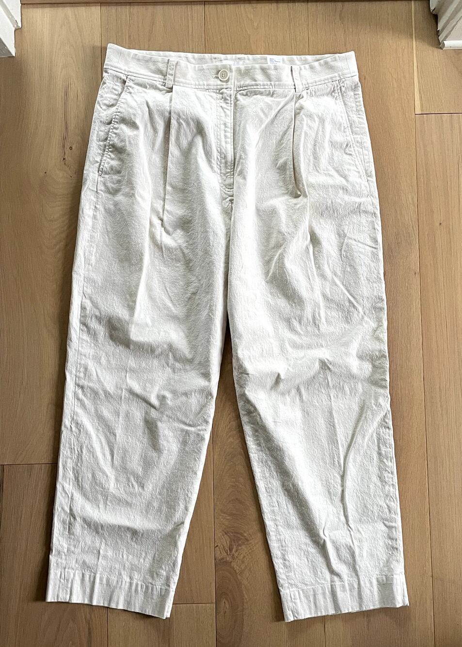 COS Women's Size 14 High Rise Pleated Cropped Trouser